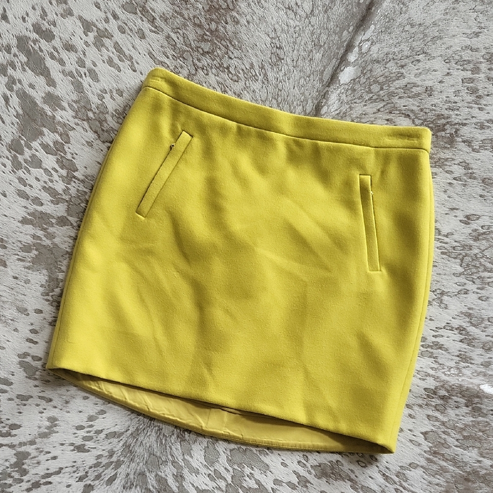 J. Crew Wool Zip Pocket Mini Skirt Sz8